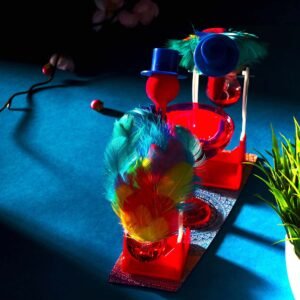 MANGO PIE Rangoli Drinking Bird Blue Red Yellow — drinking bird (crystal bird) science toy by Mango Pie