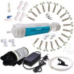 MANGOPIE 18-Nozzle Mist Cooling Misting System with Hard Water Reusable Filter & 150 PSI 150 GPD Pump 25 Mt Tubing 6-Month Warranty
