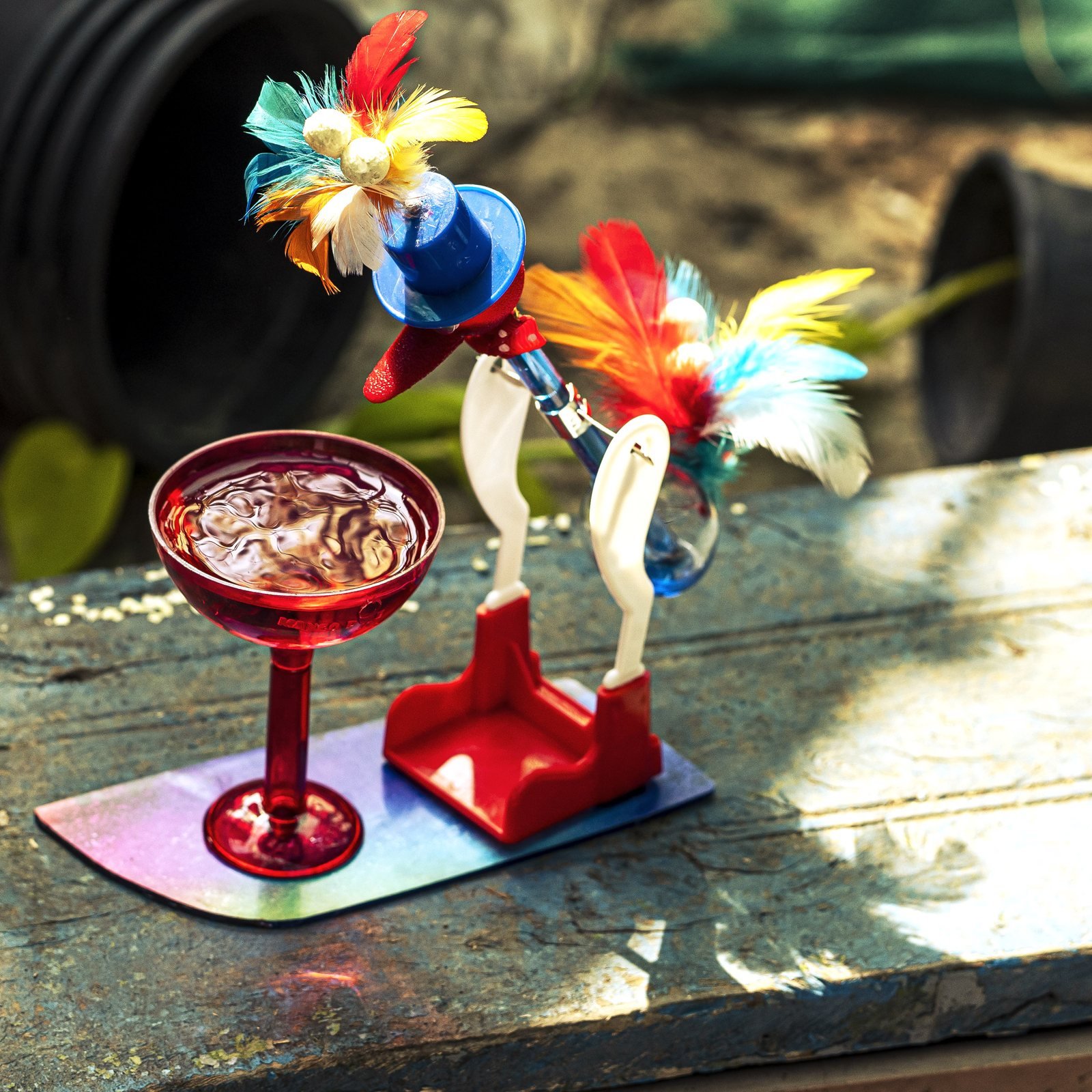 Mango Pie handcrafted glass drinking birds