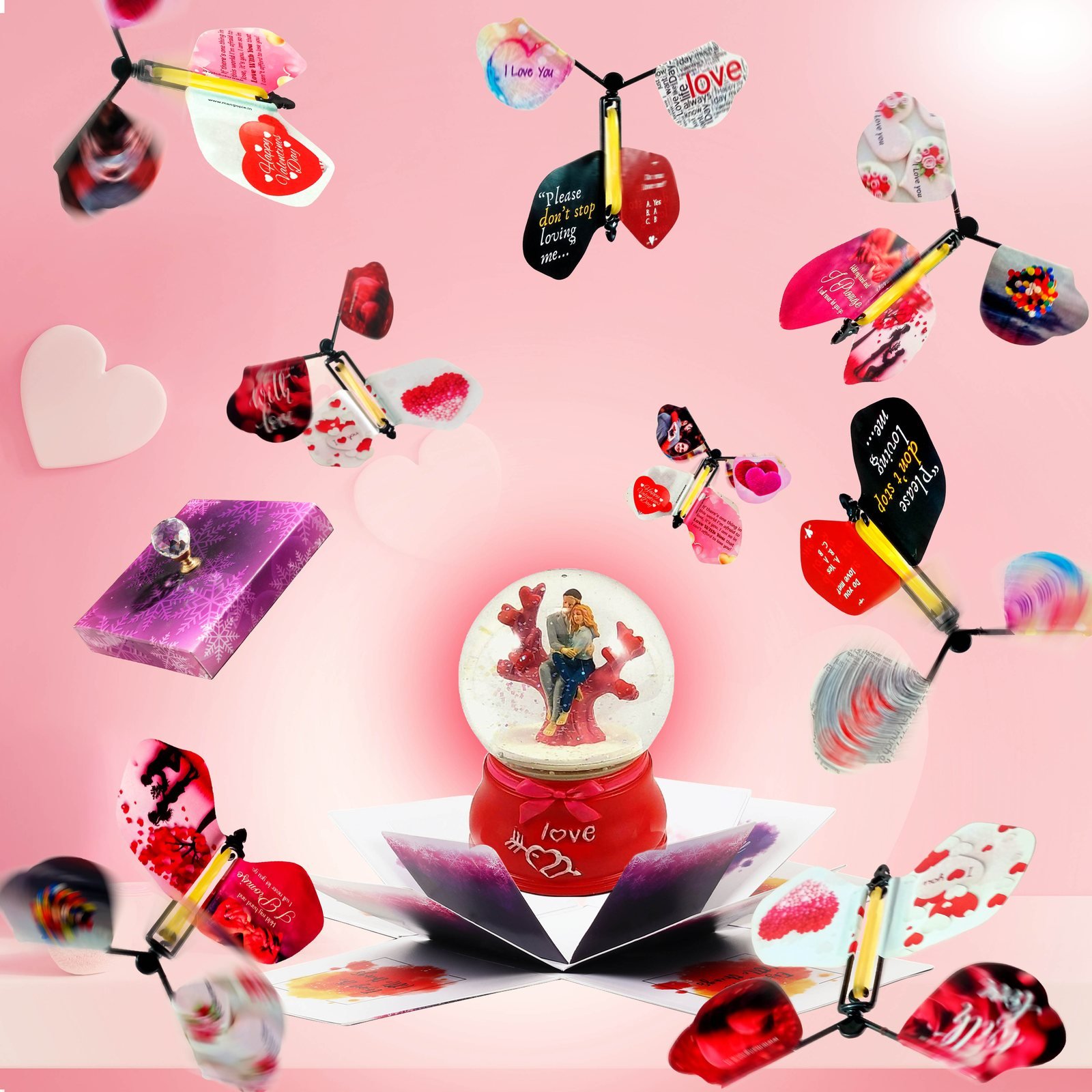 Mango Pie butterfly explosion box with snow globe